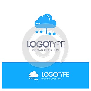 Cloud, Share, Computing, Network Blue Logo vector