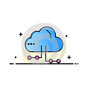 Cloud, Share, Computing, Network  Business Flat Line Filled Icon Vector Banner Template