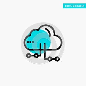 Cloud, Share, Computing, Network turquoise highlight circle point Vector icon