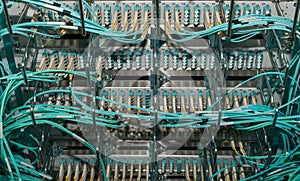 Cloud shared optical fiber patchfield in a data center photo