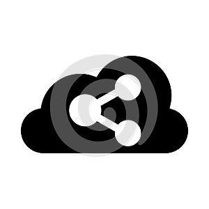 Cloud sharing glyphs icon