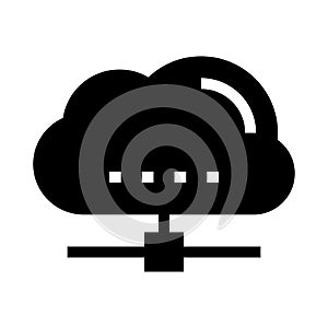 Cloud sharing glyphs icon