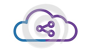Cloud Sharing Network Icon, Digital Data Transfer Vector, vector design Generative AI