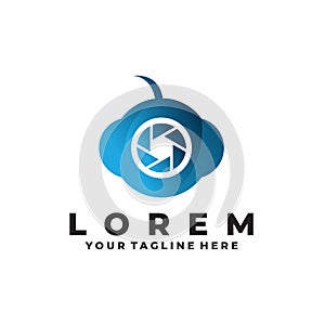 Cloud shutter logo vector design template