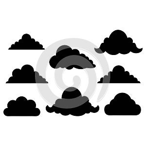 Cloud silhouettes set sky pack of vector
