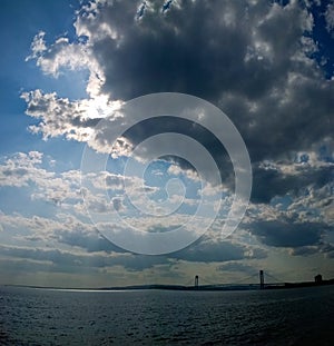 Cloud skies over Verrazano Bridge