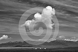 Cloud in the sky above steppe