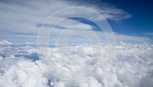 Cloud sky from airplane window