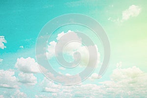 Cloud and sky with grunge paper background.