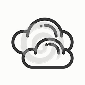 Cloud, sky, heaven, line simple icon. Weather symbols. Meteorology. Forecast design element. Template for mobile app