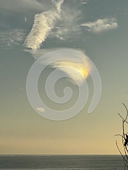 cloud in the sky over the sea with rainbow, Spain