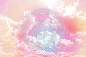 Cloud and sky with a pastel colored. Nature abstract background