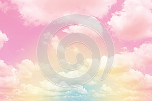 Cloud and sky with a pastel colored. Nature background