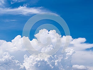 Cloud and sky. Perspective unique beautiful white cloud in blue sky