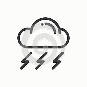 Cloud, sky, rain, storm line simple icon. Weather symbols. Meteorology. Forecast design element. Template for mobile app