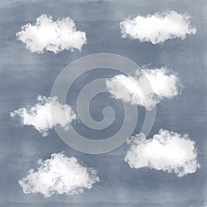 Cloud sky watercolor painted background illustration