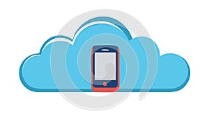 Cloud with Smartphone Icon: Mobile Cloud Storage, vector design Generative AI