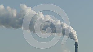 Cloud of smoke from smoking factory chimney, Bremen, Germany, Europe