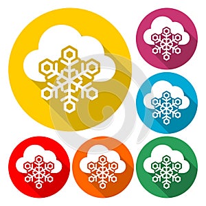 Cloud and Snow Icon - vector Illustration