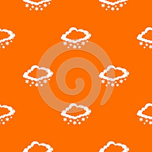 Cloud snowflake pattern vector orange