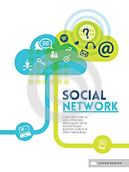 Cloud Social Media Network concept background design layout photo
