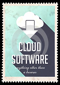 Cloud Software on Light Blue in Flat Design.