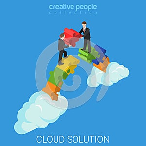 Cloud solution business technology flat 3d vector isometric