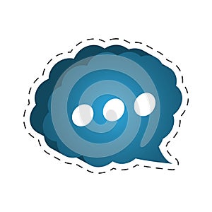 cloud speech bubble dialog cut line