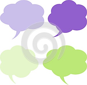 Cloud Speech Bubbles Green Purple