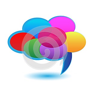 Cloud of speech bubbles icon vector illustration