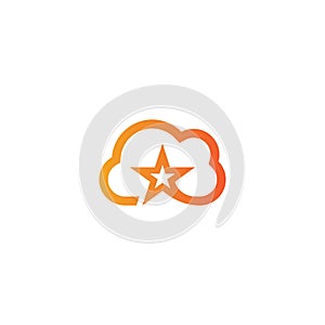 Cloud star logo vector icon