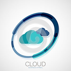 Cloud storage, 3d company logo, minimal design