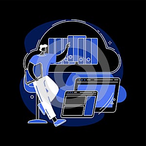 Cloud storage abstract concept vector illustration.