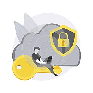 Cloud storage abstract concept vector illustration.
