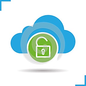Cloud storage access granted icon