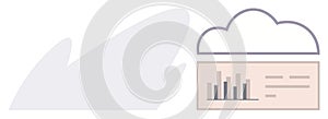 Cloud Storage Analytics Dashboard with Bar Chart and Data Metrics Display