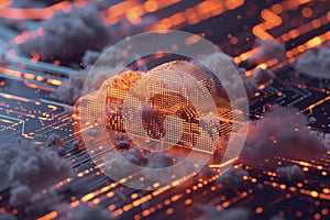 Cloud storage, cloud, data transfer, technology and network