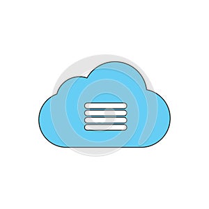 Cloud and storage colored icon vector design illustration