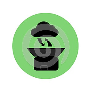 Cloud computing black silhouette concept