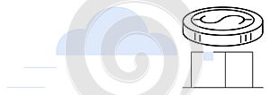 Cloud Storage Concept with Coin Representing Digital Transactions and Data Security