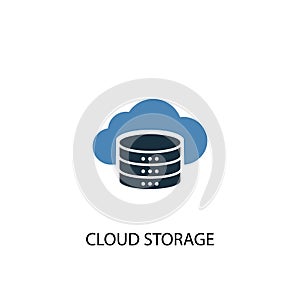 Cloud storage concept 2 colored icon