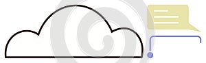 Cloud Storage Concept with Communication Bubble and Connected Interface Lines