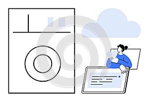 Cloud Storage and Data Access Concept with Digital Interaction Scene