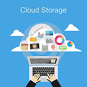 Cloud storage concept illustration.