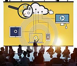 Cloud Storage Connection Devices Technology Concept