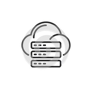 Cloud storage data line icon