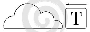 Cloud Storage and Data Transfer Concept with Cloud Shape and Text Icon