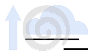 Cloud Computing Data Upload Concept with Cloud and Arrow Symbol for Digital Storage Solutions