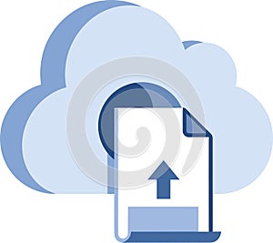 Cloud Upload Document Icon Vector