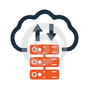 Cloud, storage, database icon. vector sketch